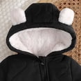thumbnail image 5 of Baby Winter Fleece Lined Romper Bear Ear Hooded Quilted Snowsuit Full Zipper Warm Jumpsuit Outfit, 5 of 6