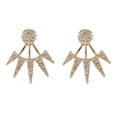 thumbnail image 1 of Pendientes de chaqueta de cuernos de cristal para mujer, pendientes góticos punk, joyería , dorado Hugo Pendientes Chaqueta, 1 of 10