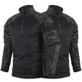 thumbnail image 4 of Qingpeng Men's Camouflage Jacket 1/4 Zip Long Sleeve Outdoor Hiking Training Jacket, 4 of 7