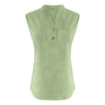 thumbnail image 4 of Womens Summer Tops Fashionfor Wear Sleeveless Button Up Versatile Solid Color For Jeans Womens Tee Shirts,GN1,L, 4 of 5