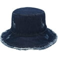 thumbnail image 5 of CoCopeaunts Denim Bucket Hat Retro Ripped Frayed Brim Basin Hat Fashion Street Comfort Fisherman Hat Spring Summer UV Protection, 5 of 8