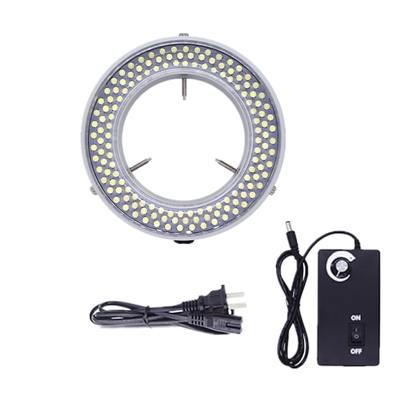 Microscope Led Ring Illuminator,compound Pocket Microscope Lighting With 144lamp Beads,with Industry Power Adapter For Eg-sm Microscope Eyepiece Eyeshields Or Eye-guards(White)