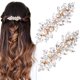 thumbnail image 1 of HINZIC 2 pinzas para el pelo con diamantes de imitación, pasadores para el pelo con perlas de cristal brillantes, pasadores para el pelo para bodas, bailes formales, accesorios para cabello largo y gr, 1 of 5