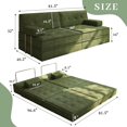 thumbnail image 3 of 81.5'' Sofa Bed Convertible Sleeper Sofa, Akaber Oversized Pull Out Couch with Fixed-Shape Frame, 2 Pillows, Corduroy Plush Lounge for Living Room, 3 of 7