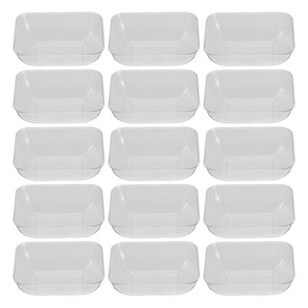 

HEMOTON 100pcs Plastic Plates Disposable Plastic Dishes Rectangular Food Dishes Food Plates