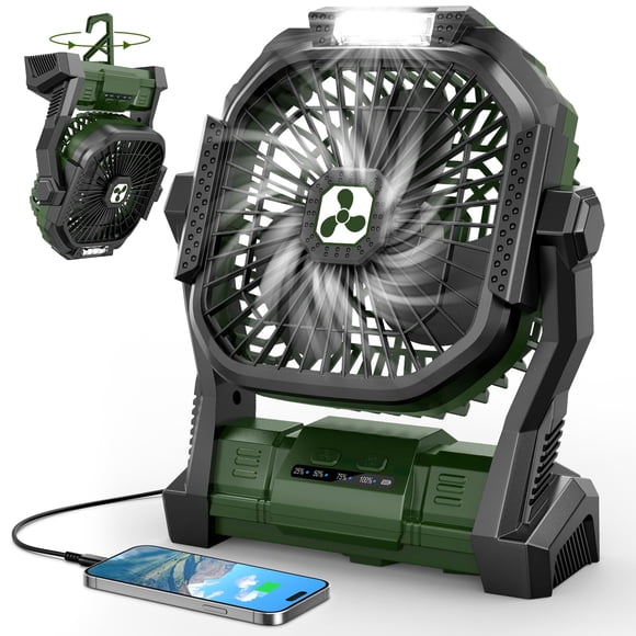 Ventilador portátil recargable Peouix 20000mAh con linterna LED