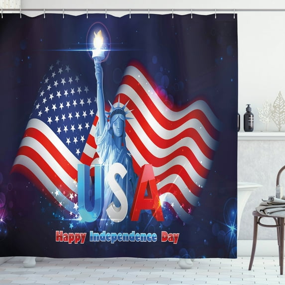 Ambesonne 4th of July Shower Curtain, Justice and Liberty, 69"Wx70"L, Multicolor