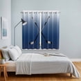 thumbnail image 4 of Navy Blue Ombre Kitchen Curtains 84 Inch Length, Black Hockey Sticks Minimalist Style Grommet Top Bedroom Living Room Curtains, Light Filtering Cafe Curtain Drapes 2 Panels Set 104''x84'', 4 of 9