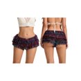 thumbnail image 2 of Women Lace Bloomers Shorts Casual Summer Layered Ruffles Elastic Short Pants for Club Streetwear, 2 of 9