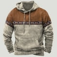 thumbnail image 2 of ZCFZJW Men Hooded Coat Winter Vintage Western Aztec Tribal Graphic Pullover Hoodie Sweatshirts Classic Regular Fit Big and Tall Comfortable Cotton Outwear Tops with Pockets Gray#02 XXL, 2 of 4