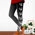 thumbnail image 2 of XIAONU Womens St. Patrick's Day Heart & Shamrock Print Leggings Stretch High Waist Casual Pants For Holiday And Daily Wear, 2 of 4