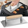 thumbnail image 3 of Pebbuoy Burger Press Meat Smasher Heavy-Duty Aluminum Alloy with Wood Handle for Griddle Sandwich Nonstick Pan Healthy Cooking Tool for Bacon Steak Chicken Professional Grill Press, 3 of 6
