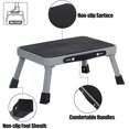 thumbnail image 3 of Non-Slip Step Stool, Rubber Platform Steel 1-Step Ladder, Sturdy Enough Folding Footstool for Adults or Kids, for Kitchen Toilet Camping Office RV, 225 lbs Safe Capacity, 7" Step Stools (Grey), 3 of 5