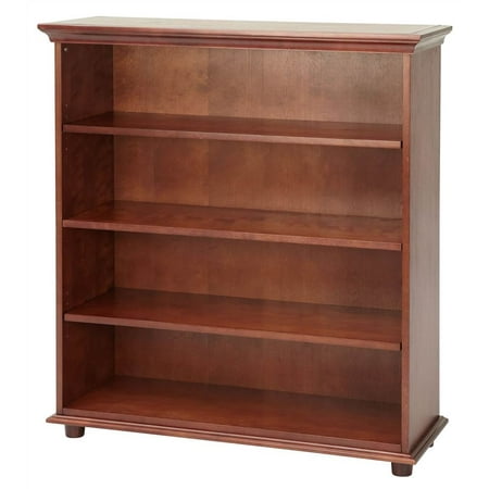Birch 4 Shelf Kids Bookcase w Crown & Base in Chestnut ...