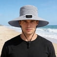 thumbnail image 4 of Gorro de pescador solar con USB recargable para hombres, protección solar de ala ancha, gorra de malla transpirable para exteriores de verano, 4 of 8