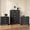 Black Dresser With 2pcs 3 Drawer Nightstands, variant on HUJAUU 3 Piece Bedroom Furniture Set, 6-Drawer Fluted Tall Dresser & 2-Drawer Curved Nightstand Set of 2 with LED& Charging Station, Black