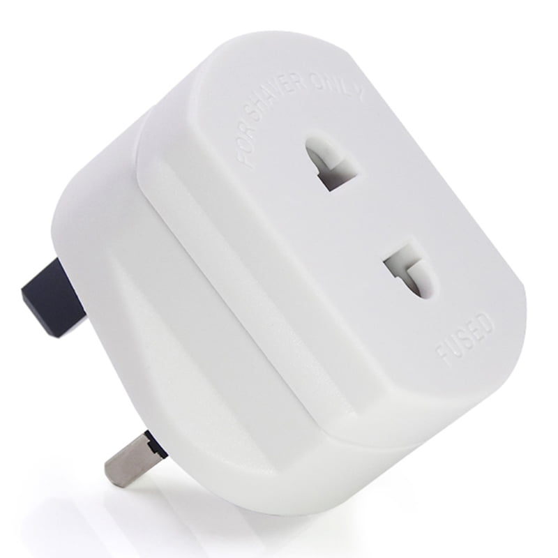 White UK 2 Pin To 3 Pin 1A Fuse Adaptor Plug For Shaver/Toothbrush by Xommerce 