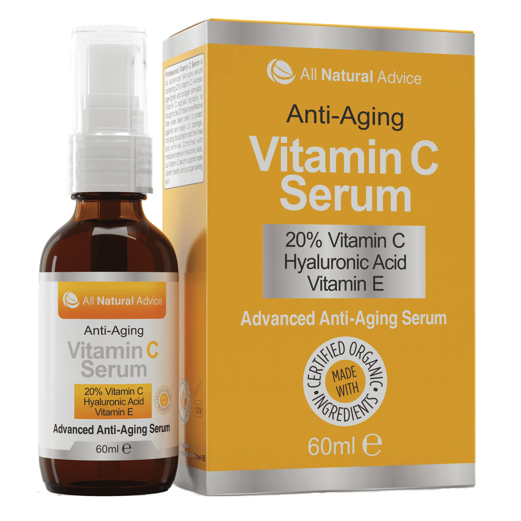 All Natural Advice Vitamin C Serum Acid and Vitamin E, 60ml - Walmart.com