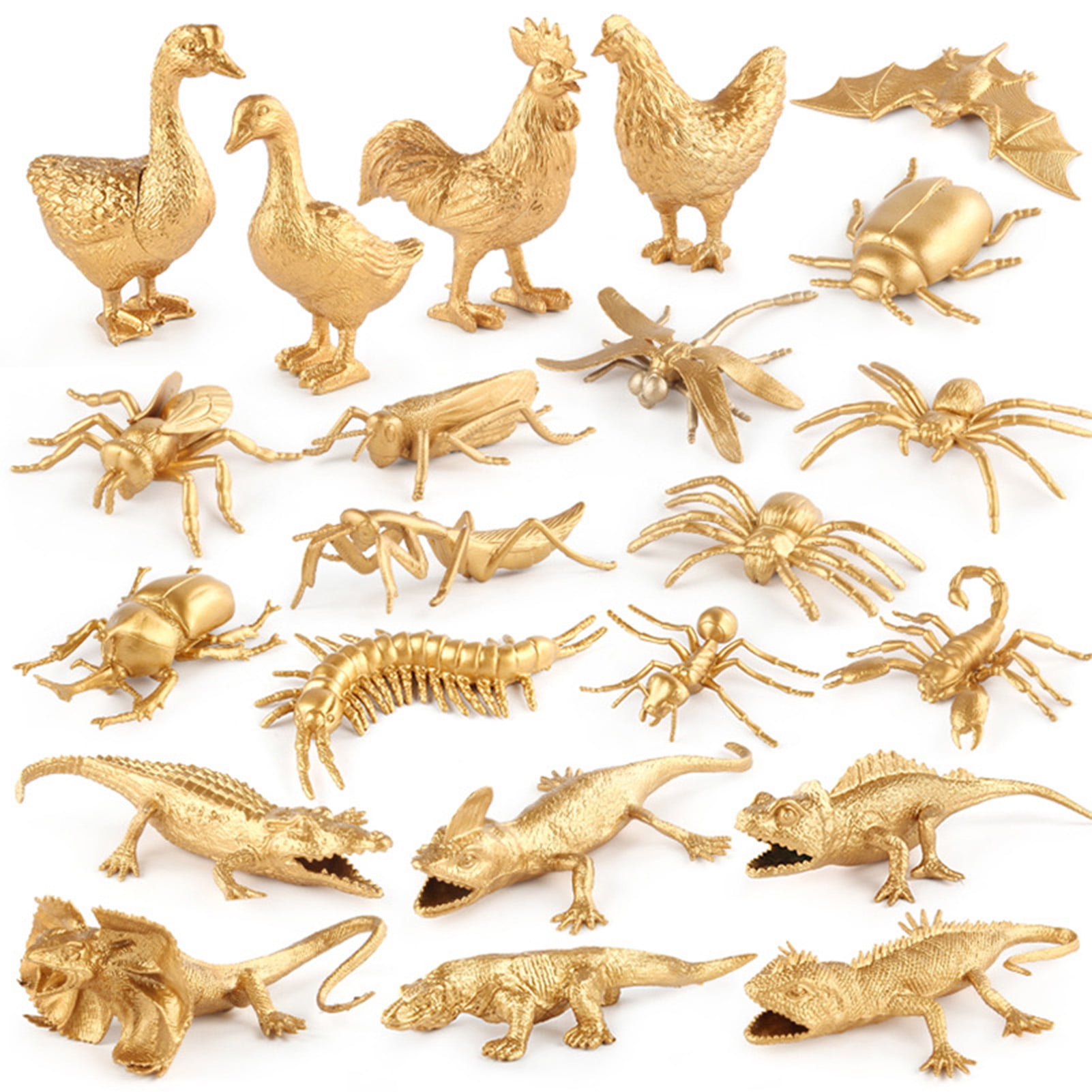 HYDa 1 Set Animal Model Chicken Goose Crocodile Lizard Cricket