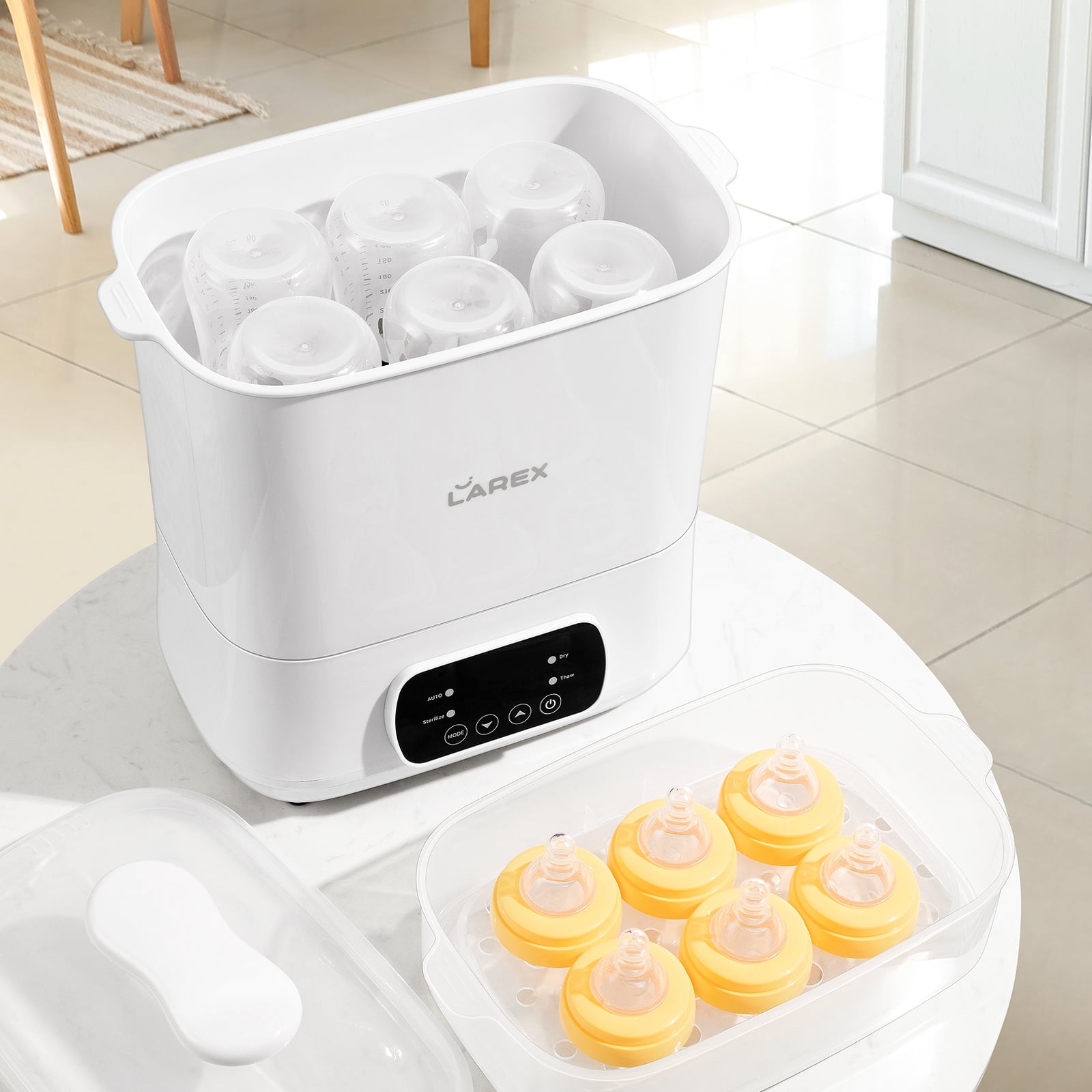 LAREX Bottle Sterilizer and Dryer, 3-In-1 Electric Steam Baby Bottle Sterilizer for Baby Bottles