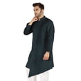 thumbnail image 4 of Atasi Casual Solid Long Sleeve Cotton Kurta For Indian Mens Mandarin Collar Irregular Hem Ethnic Shirt, 4 of 7