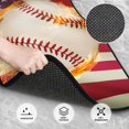 thumbnail image 3 of Kdxio Baseball Ball With Flag Print Car Floor Mats Universal SUV Front Rear Floor Foot Mats 4-Piece Full Set with Non-Slip Rubber Backing Car Accessories for Most Cars, 3 of 7