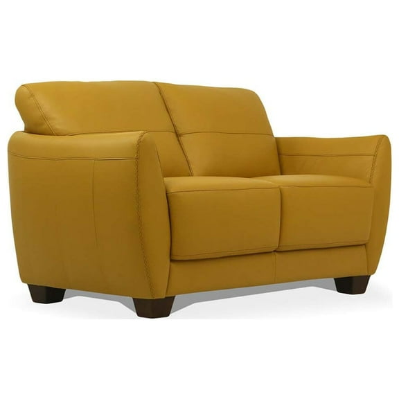 ACME Valeria Loveseat, Mustard Top Grain Leather