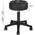 thumbnail image 5 of Rolling Swivel Stool,Round Adjustable Salon Stool Chair with High Back,Round Stools with Wheels for Salon Tattoo SPA Work,Black, 5 of 9