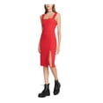 thumbnail image 1 of Betsey Johnson Robe Fourreau Midi Sans Manches Extensible Rouge à Encolure Carrée pour Femmes G, 1 of 3