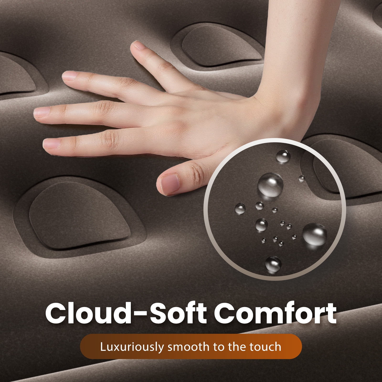 Divon Full Size Air Mattress with Built-in Pump, 18" Elevated Inflatable Bed for Guests & Travel, Brown