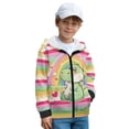 thumbnail image 3 of Chaqlin Rainbow Cute Dinosaur Fleece Hooded Sweatshirt for Boys and Youth - Comfy Casual Long Sleeve Jacket for Travel and Outdoor, 3 of 7