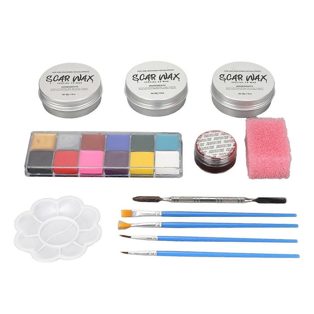 SFX Makeup Kit Strong Covering Power Safe Nontoxic Long Lasting Halloween Make Up Kits with 12 Highly Pigmented Colors