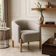 thumbnail image 6 of Barrel Style Accent Chair- Taupe Gray Polyester- Brown Wood Legs, 6 of 7