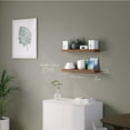 thumbnail image 2 of Ballucci 24" Floating Shelves, 2-Pack Wood Wall Shelf Set with Invisible Brackets, 6" D, Rustic Brown, 2 of 9
