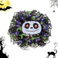 thumbnail image 3 of WIFKLSIIPG Couronnes de Sorcière pour Porte d'Entrée Couronne Éclairée Violette avec Chapeau de Sorcière Décorations en Maille pour Maison Intérieur Extérieur Fête (), 3 of 8