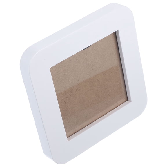 OUNONA White Wood Mini Desk Photo Frame, Small Picture Frame for Home, Office, Tabletop Display, 1 Piece