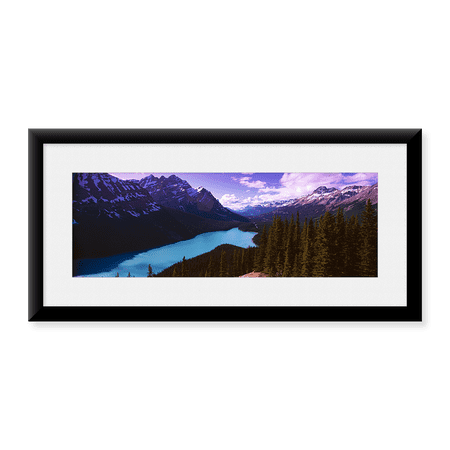 Framed Art Print, Mountain range at the lakeside by Panoramic Images, 25-7/8" x 9-7/8"