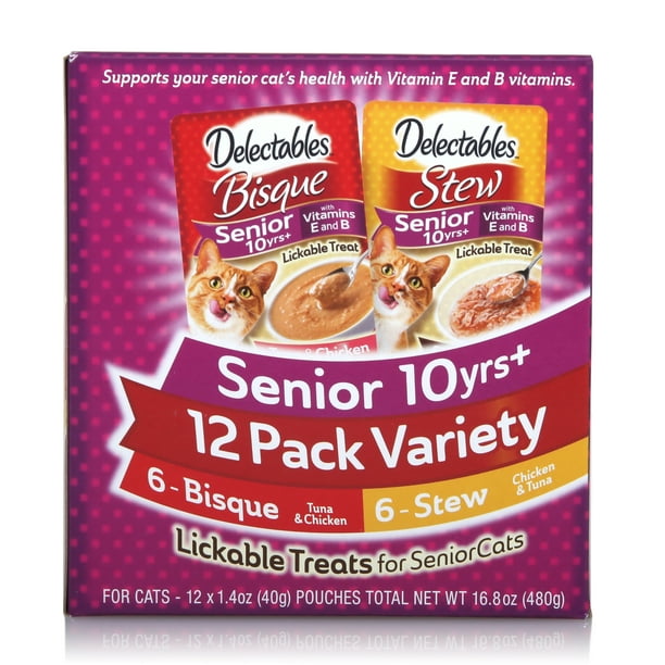 Hartz Delectables Bisque & Stew Senior 10+ Lickable Wet Cat Treats