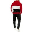 thumbnail image 4 of QHRMKOG Tracksuit Men 2-Piece Long Sleeve Color Block Hoodies with Sweatpants Sweatsuits Trainning Set for Men Fashion Jogging Outfit Red 3XL, 4 of 5
