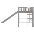 thumbnail image 4 of Harper & Bright Designs Twin Size Low Loft Bed with Slide, Wooden Twin Loft Bed Frame with High Guardrail for Bedroom, Gray, 4 of 11