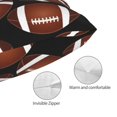 thumbnail image 3 of Honeii Brown Football On Black Print Pillow Cases,Plush Throw Pillow Covers,Decorative Pillowcase for Sofa, Couch, Living Room-16"x24", 3 of 6