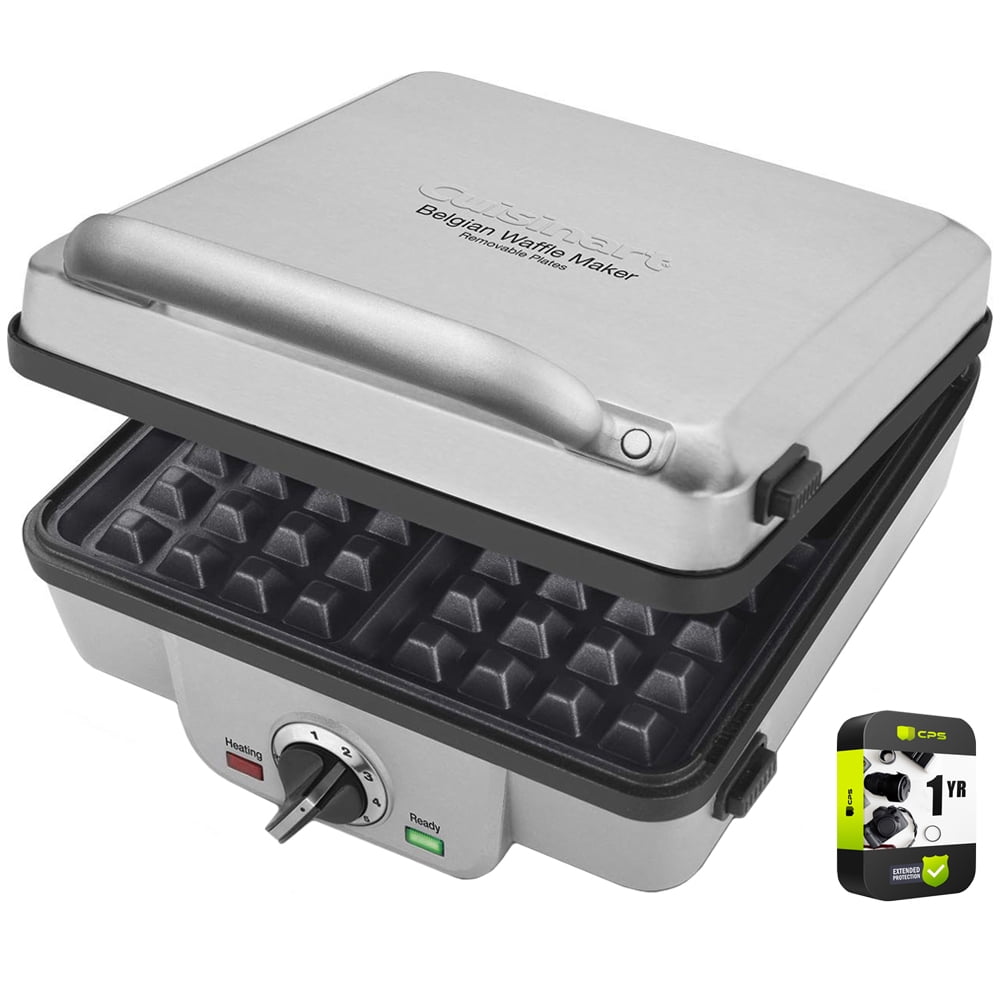 Cuisinart WAF300P1 Belgian Waffle Maker with Pancake Plates Bundle with 1 Year Extended