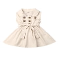 thumbnail image 4 of AMERTEER Bébé Filles Volants Sans Manches Tutu Robe Princesse Partie Robes Vêtements Kaki 1-2 Ans, 4 of 9