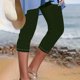 thumbnail image 2 of Pantalones de Yoga de Verano para Mujeres Pantalones de Gimnasio Ligeros de Cintura Alta de Color Sólido Capris, 2 of 6