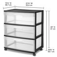 thumbnail image 2 of Sterilite Wide 3 Drawer Cart, Black, 2 of 7