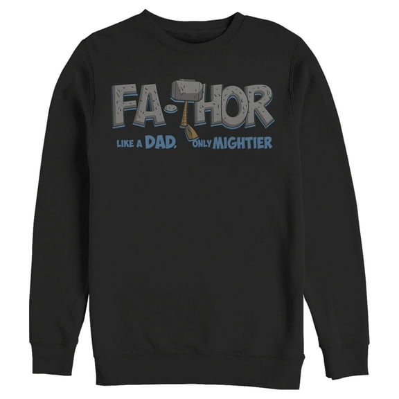 Men's Marvel Thor Fa-Thor Like a Dad Only Mightier Sweatshirt Black Medium