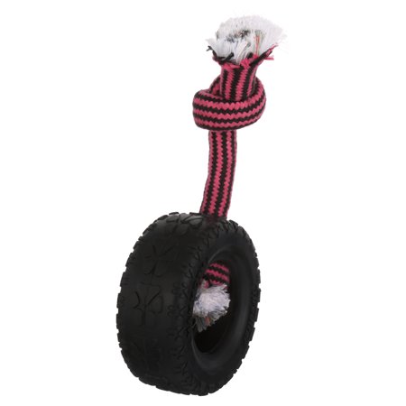 UPC: 0746772350102 | Mammoth Tirebiter II Rubber Tire Dog Toy with Rope  Medium  5