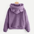thumbnail image 4 of Puliio Womens Hoodies Cute Bear Ears Long Sleeve Hooded Sweatshirts Coat Warm Pullover Tops Casual Loose Fall Outwear Hoody Sweater, 4 of 6