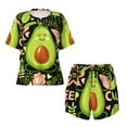 thumbnail image 5 of "Wukai Avocado Keep Calm Women's Pajama Set - Short-Sleeve Top and Shorts with Elastic Waistband and Pockets for Loungewear, Yoga, and Casual Wear-X-Large, 5 of 8