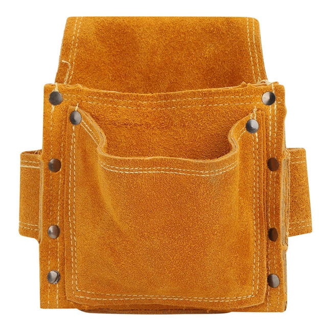 Bolsa de herramientas multifuncional para la cintura, de piel de vaca gruesa y portátil, para guardar herramientas.